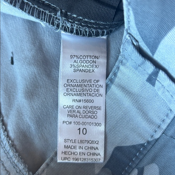 Wit&Wisdom 'Ab' Solution Camo High Waist Raw Hem Shorts in Blue Shadow Sz 10 NWT - Picture 5 of 8